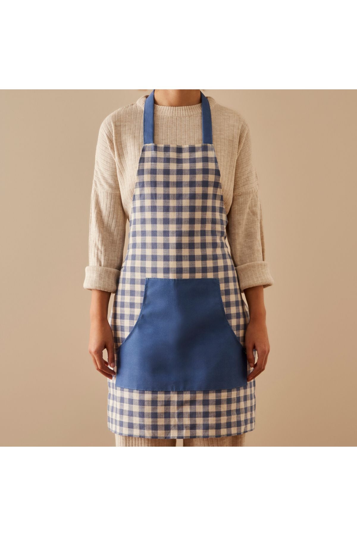 100% Cotton Bleu Blanc Apron Blue (77x54 cm)