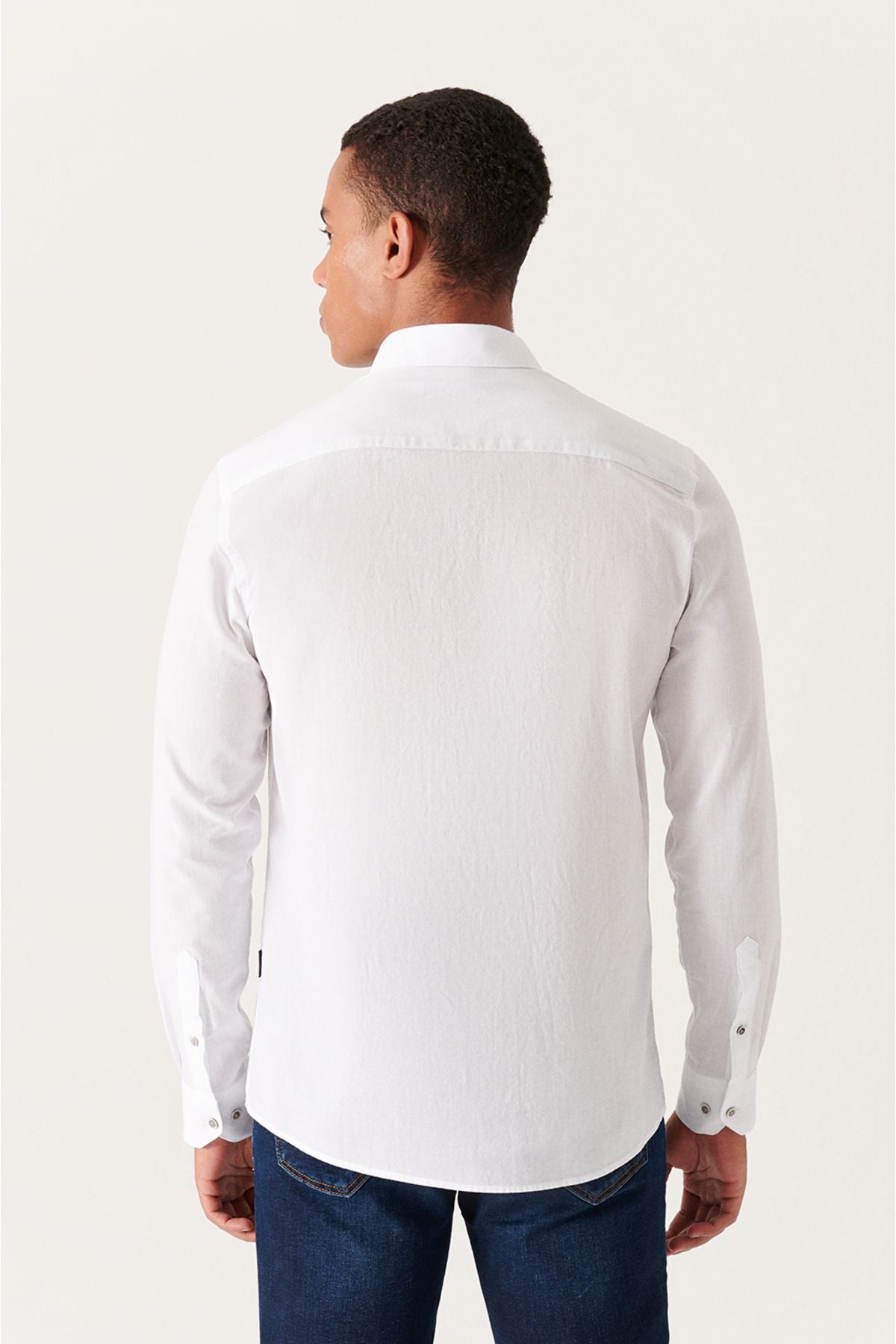 Men's White Shirt 100% Cotton Slim Soft Button Down Collar Long Sleeve Regular Fit E002206