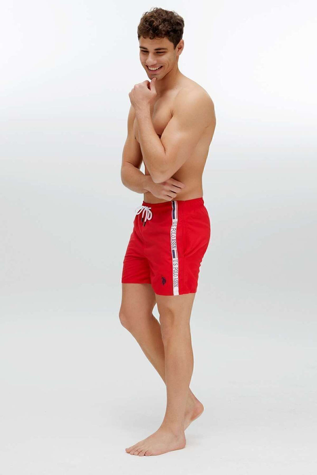 Men's Red Mid Size Marine Shorts 22001