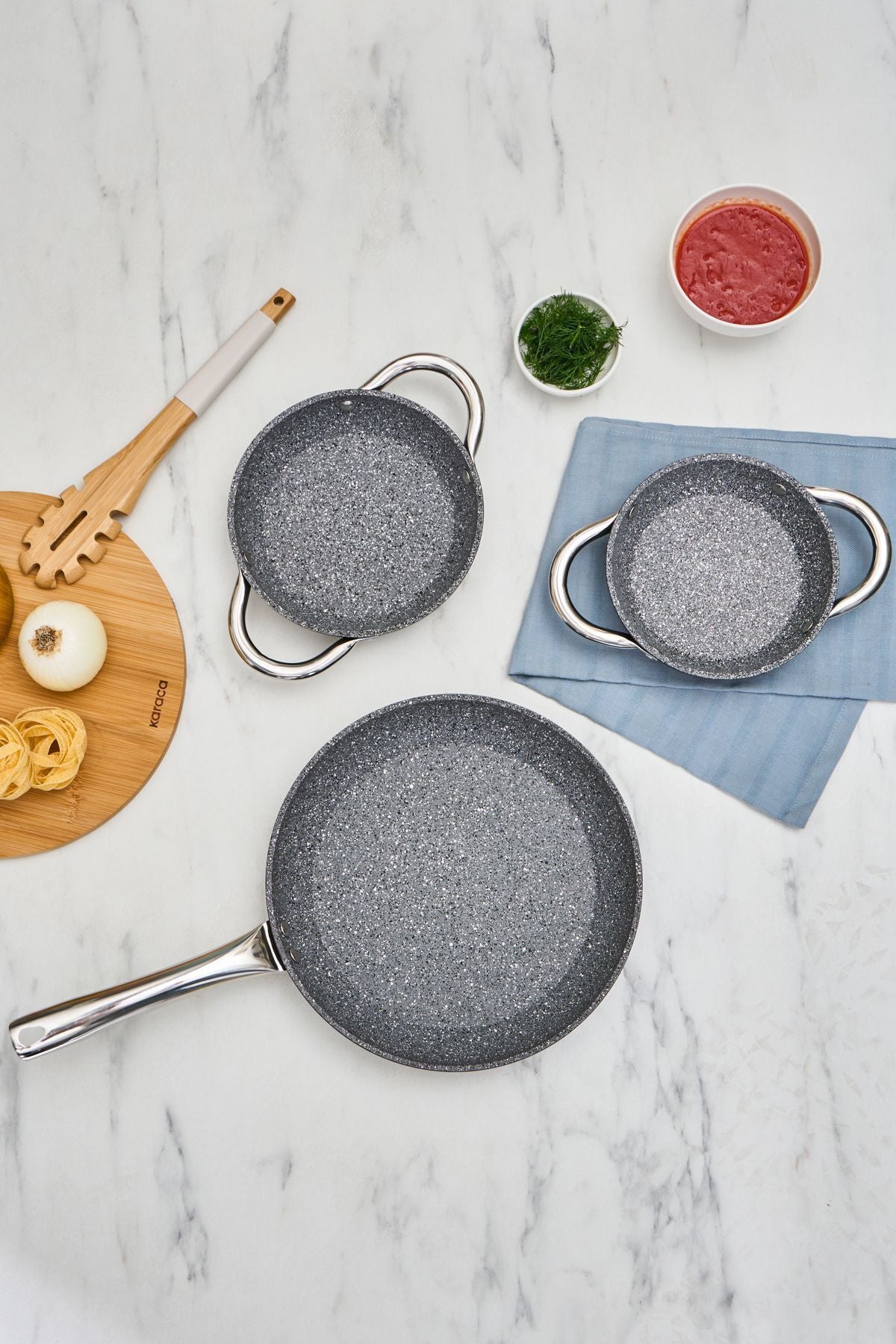 Biogranite Leona 3 Piece Skillet-Pan Set