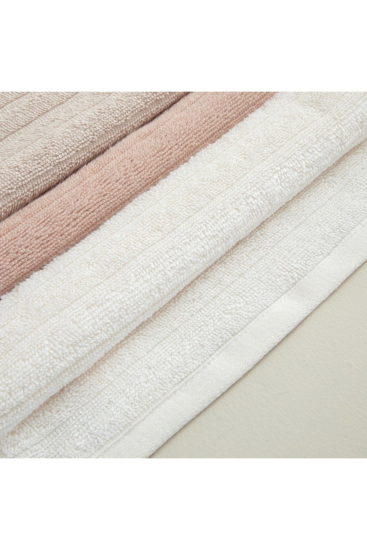 Waved 3pcs Hand Towel 30x50 cm Ecr/Beige