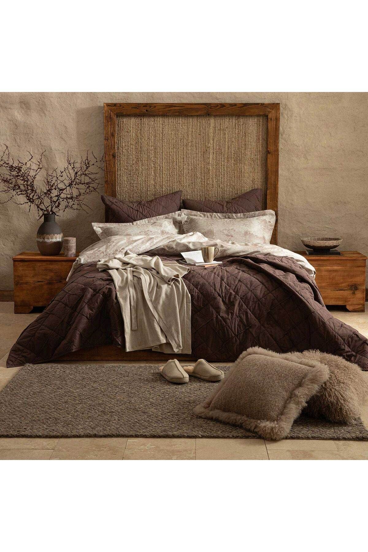 Forrest Duvet Cover Set Double 200x220 cm Brown