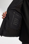 Men's Black Hooded Water Repellent Windproof Removable Vest Seasonal Coat A42Y6100