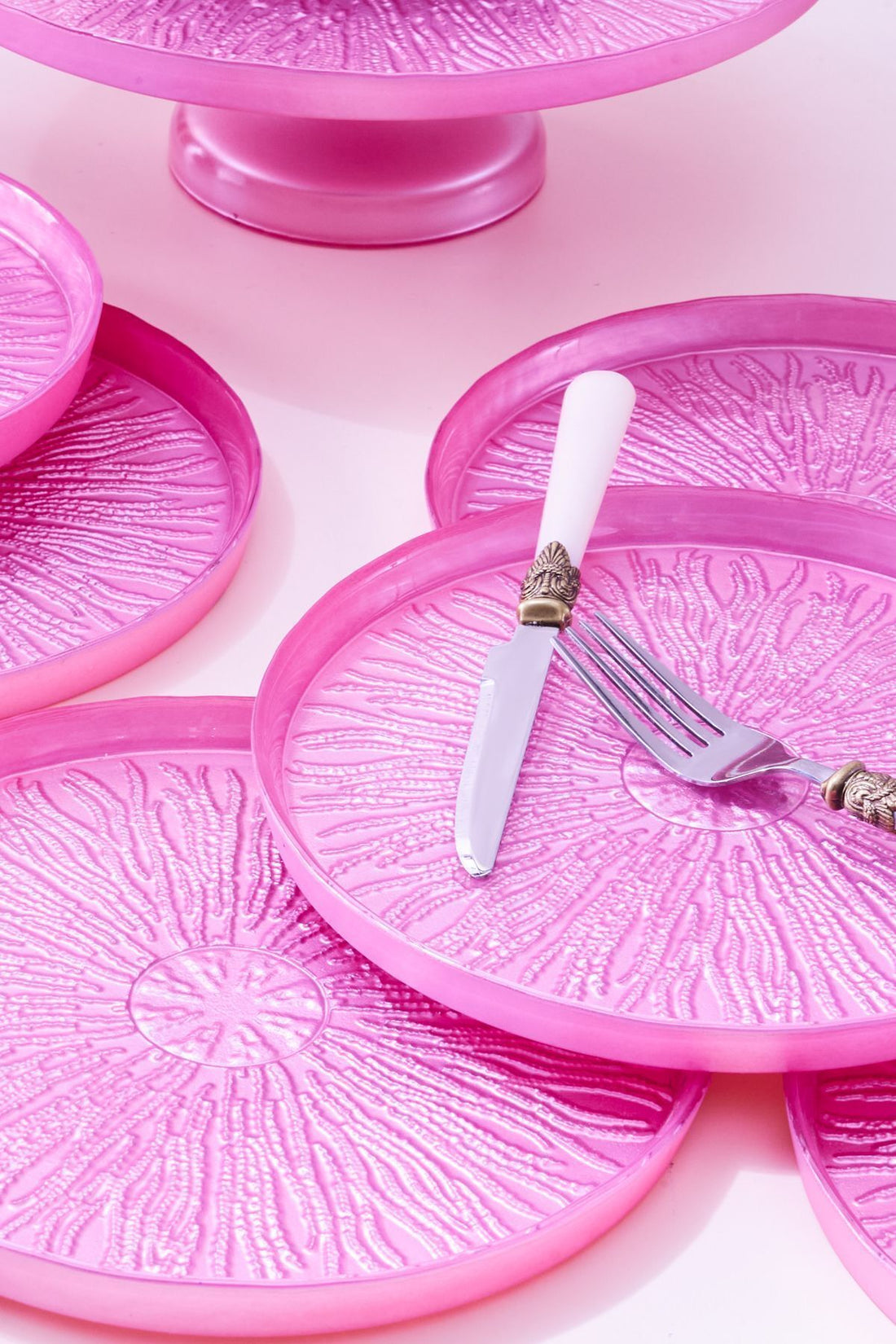 Teo 7-Piece Stand Paste/Dessert Set Pink