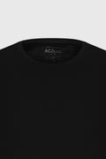 Men's Black 100% Cotton Slim Fit Slim Fit Crew Neck Basic T-Shirt