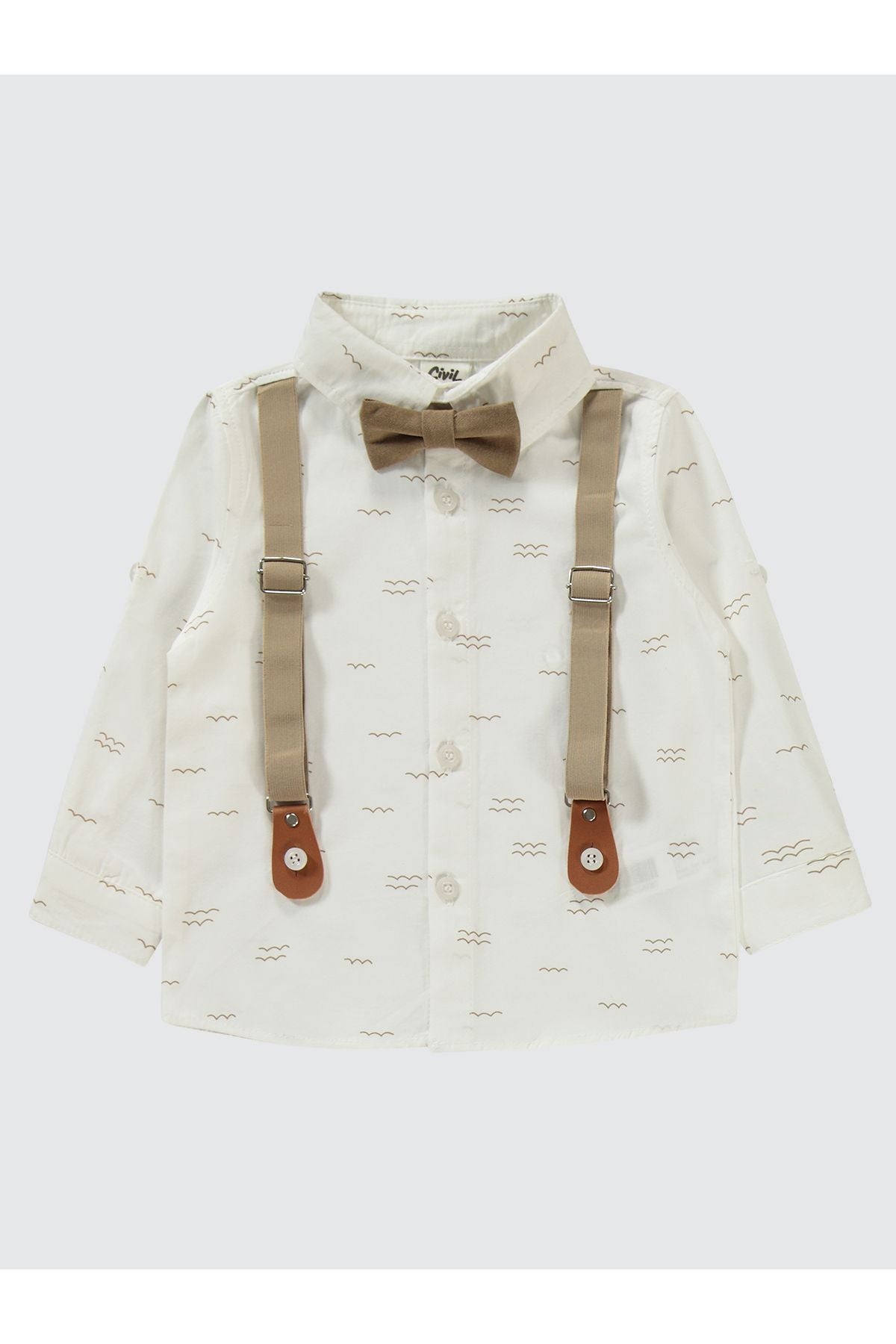 Baby Boy Suit 6-18 Months Milk Coffee