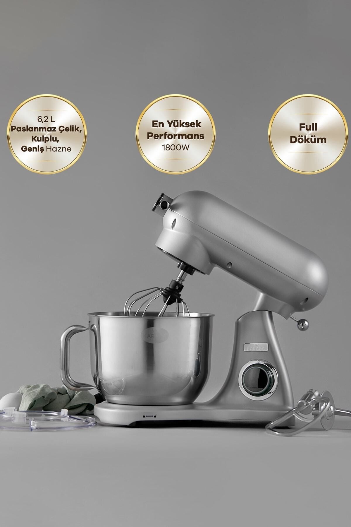 Powercast Chef Die Casting Stand Mixer Silver Kitchen Chef 1800W 6.2 Lt