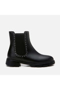 Black Women's Punched Flat Boots