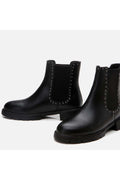 Black Women's Punched Flat Boots