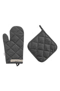 LCW HOME Anthracite Embroidered Oven Glove and Handle