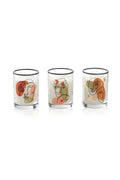 Set of 3 Abstract Face Patterned Candles - Colorful - 8x6x6 cm