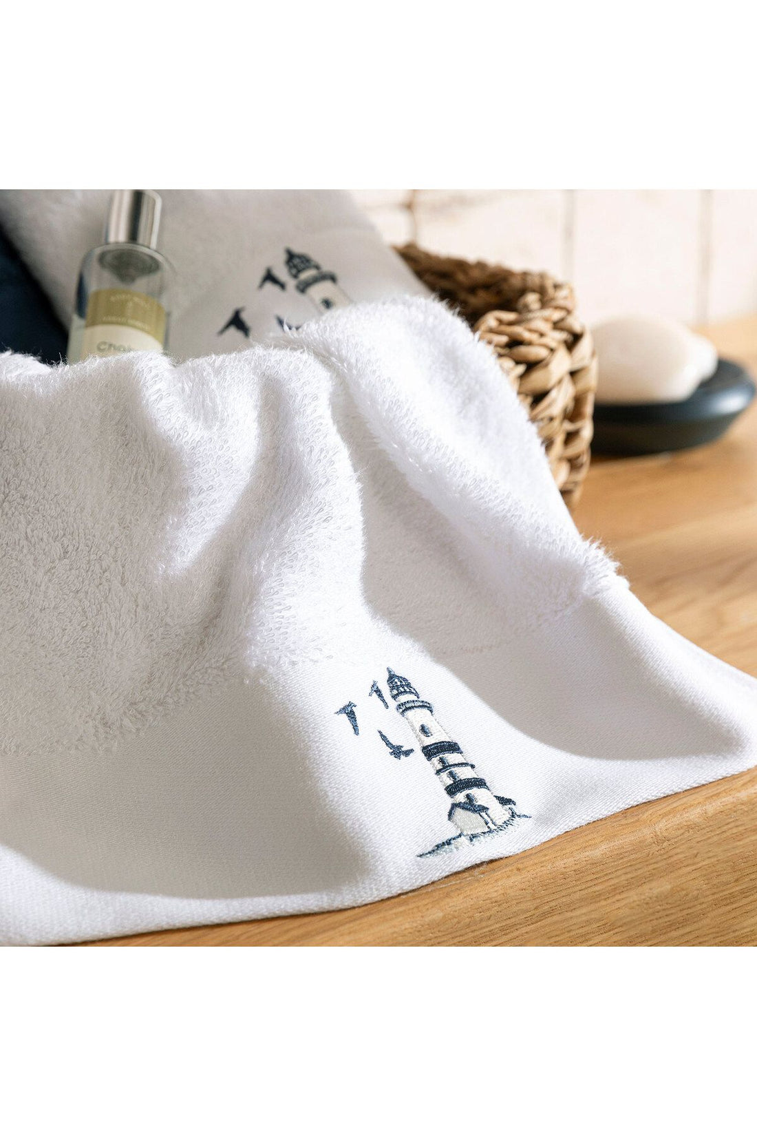 Emera Embroidered Face Towel 50x90 Cm White