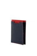 Navy/Burgundy Leather Men's Wallet Plcuz8399