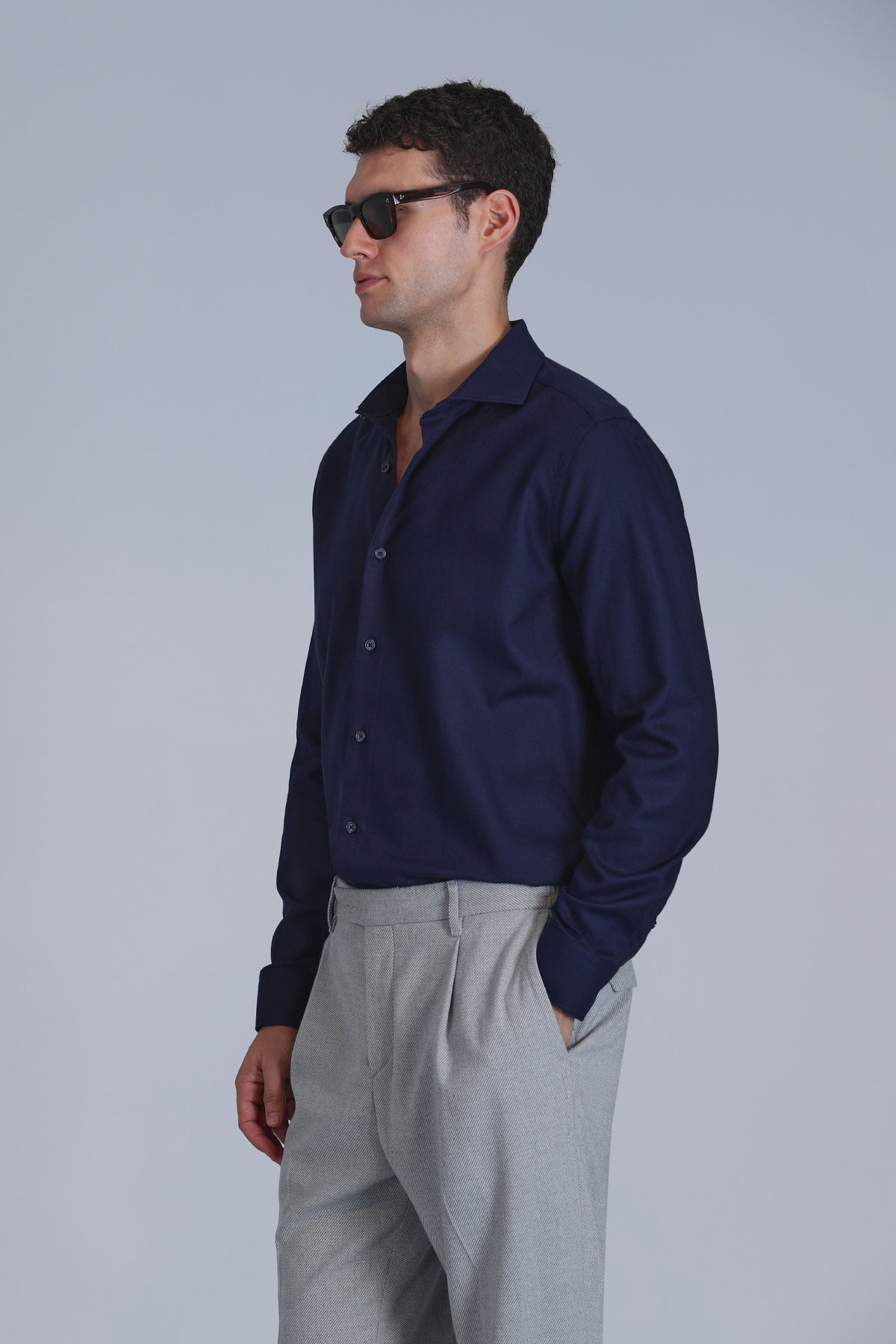 Wonder Erkek Basic Gömlek Comfort Fit Lacivert