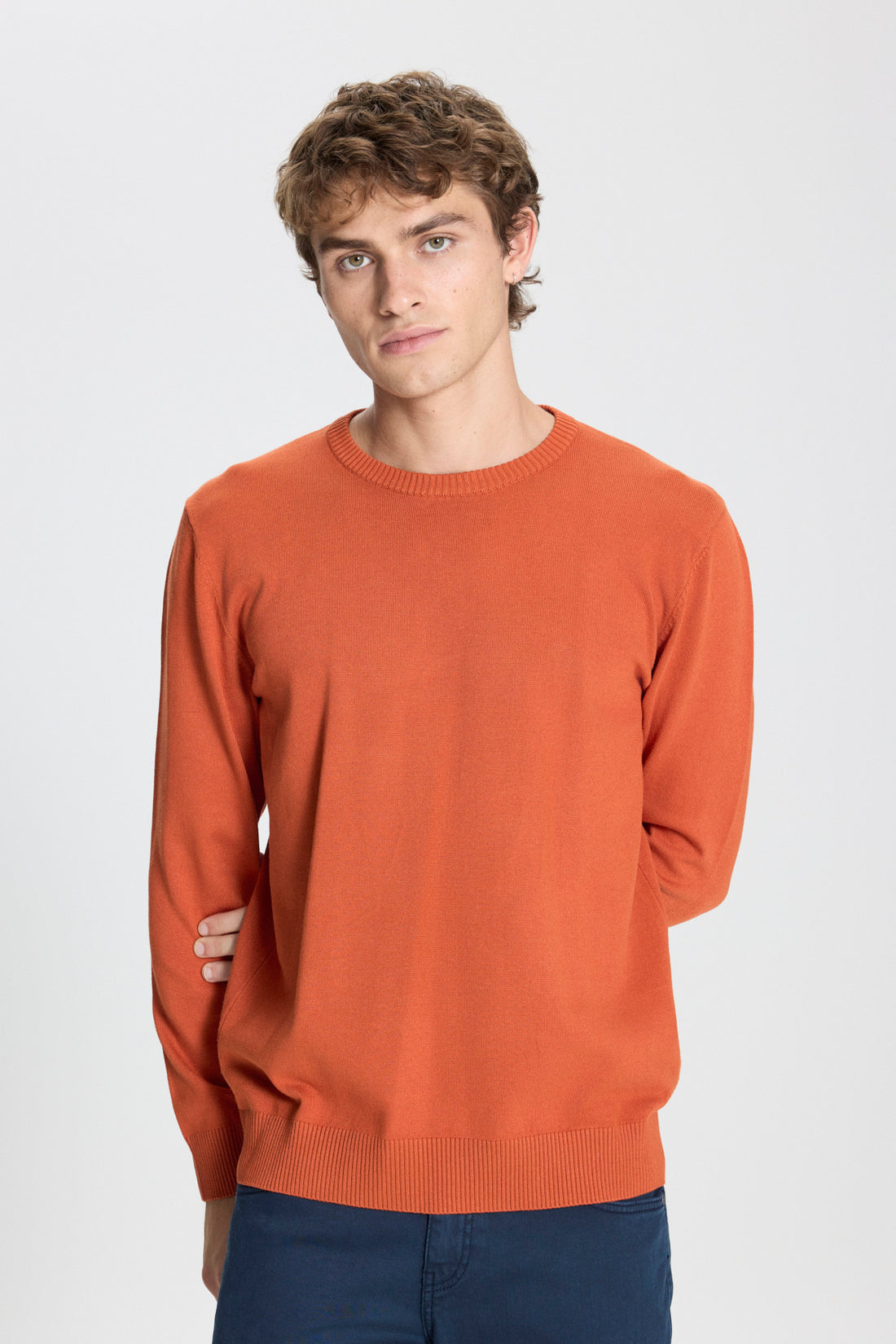 Men's Tile Standard Fit Regular Fit Crew Neck Knitwear Sweater