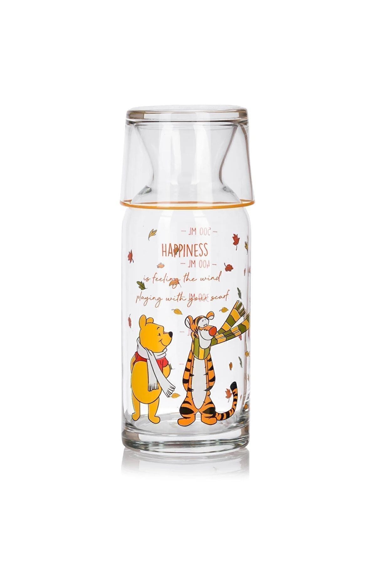 LCW HOME Winnie the Pooh Printed Glass Decanter with Cup Lid 700 Ml