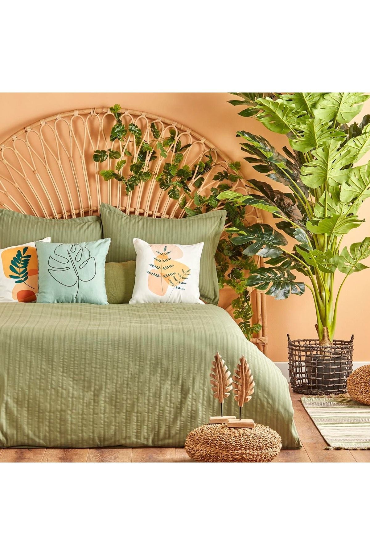 100% Cotton Arno Double Bed Linen Set Khaki (200X220 CM)
