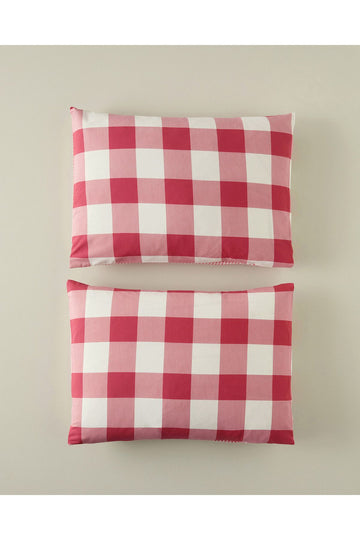 Gingham 2-Piece Pillowcase Pink