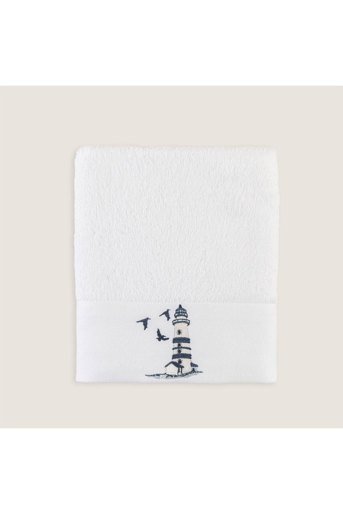 Emera Embroidered Face Towel 50x90 Cm White