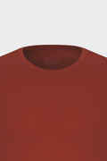 Men's Burgundy 100% Cotton Slim Fit Slim Fit Crew Neck Basic T-Shirt