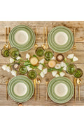 Monica Stoneware 12 Pieces 4 Seater Dinner Set Green