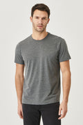 Men's Anthracite Cotton Slim Fit Slim Fit Crew Neck Basic T-Shirt