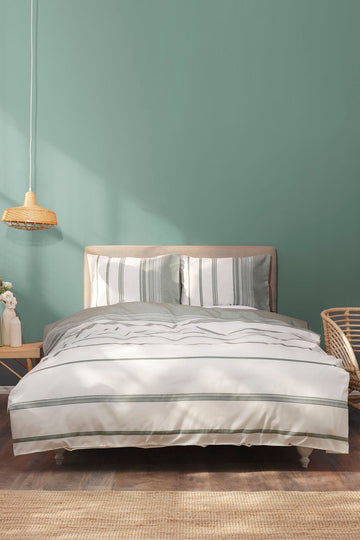 Vetro Khaki Double Size Yarn Dyed Duvet Cover Set