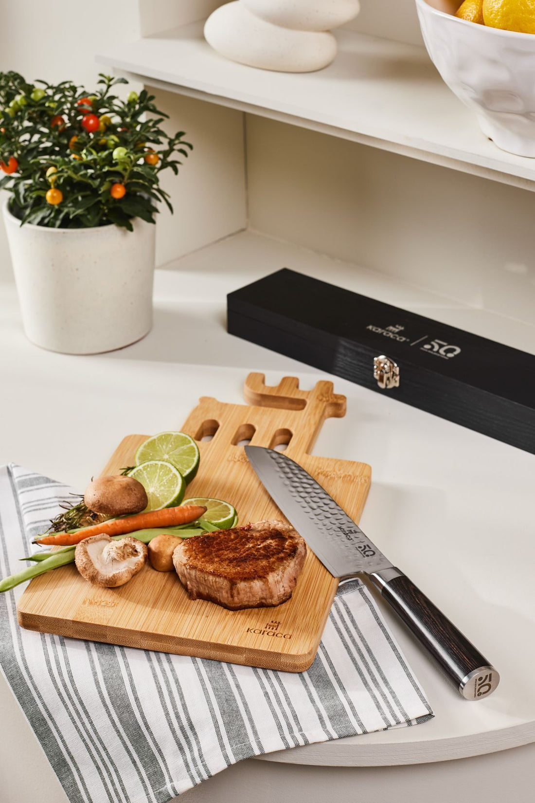 50th Anniversary Signature Collection X Damascus Santoku Knife