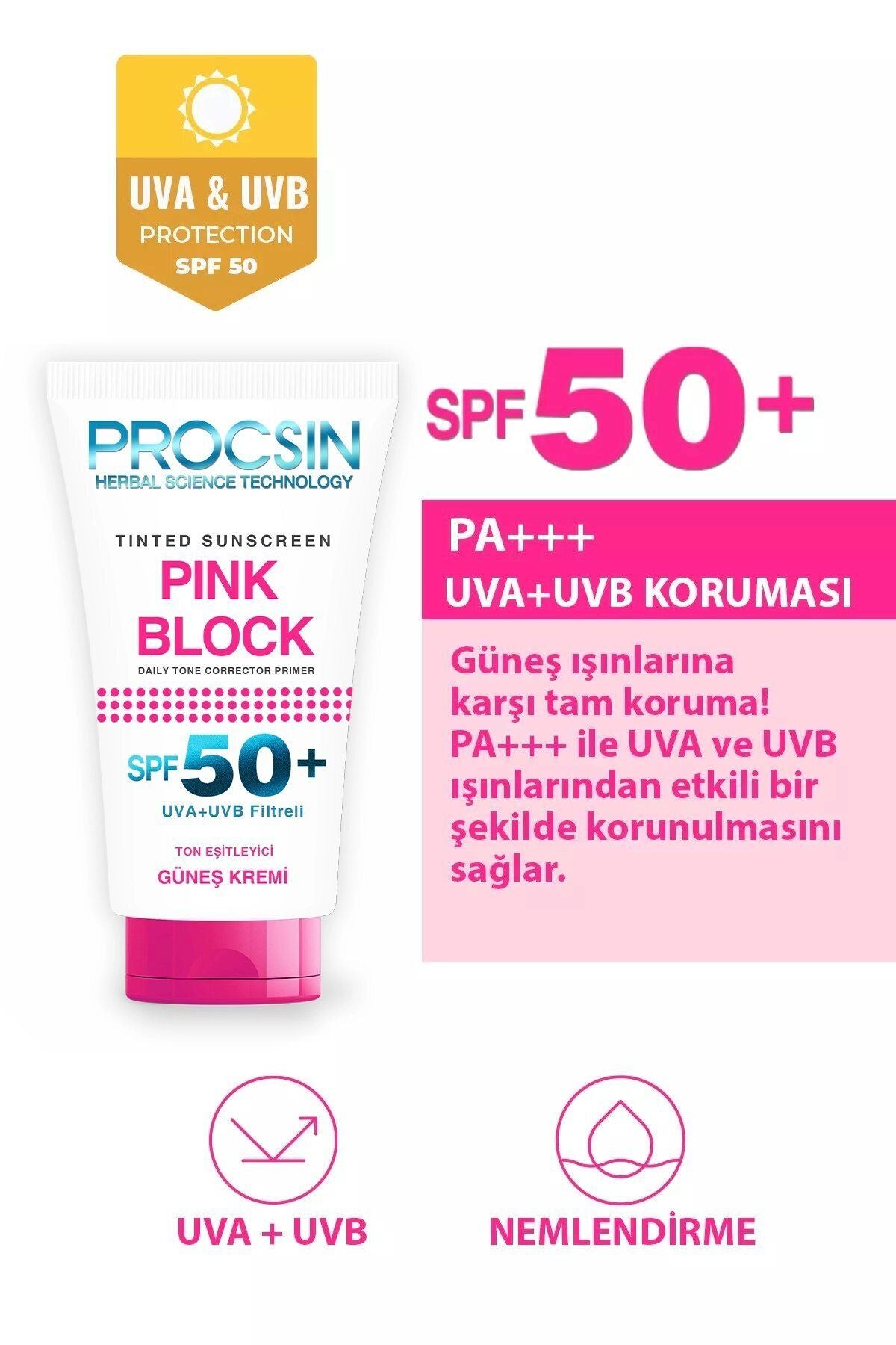 Pink Block Brightening And Tone Equalizer Spf50 Sunscreen 50 ml