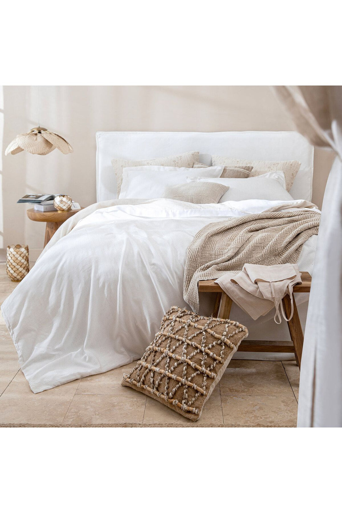Dorıan Duvet Cover Set Double Size Ecru/Beige