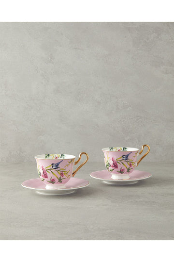 Vanilla New Bone China 4 Piece 2 Seater Tea Cup Set Light Pink