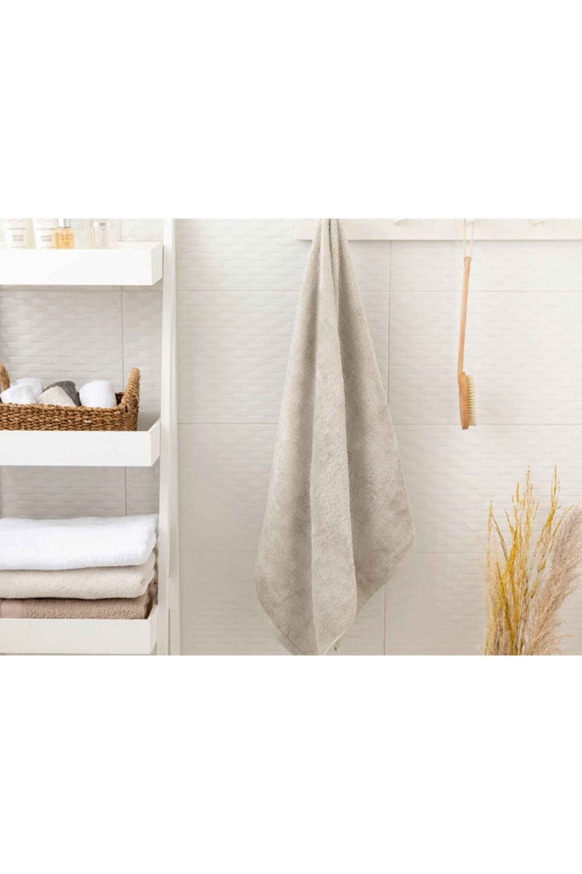 Leafy Bamboo Bath Towel 70x140 Cm Beige