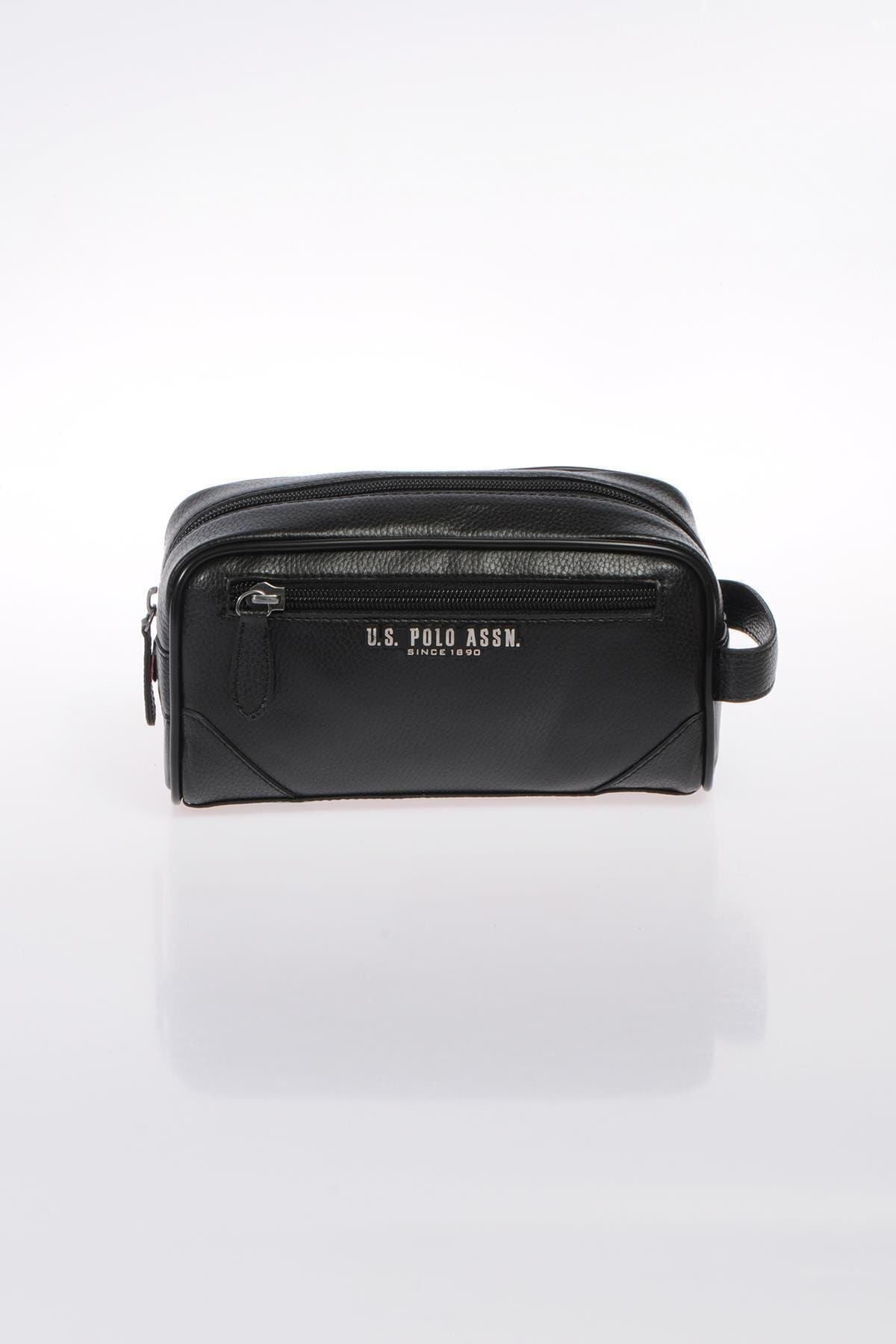 U.S. Polo Assn. Original Black Leather Shaving Bag