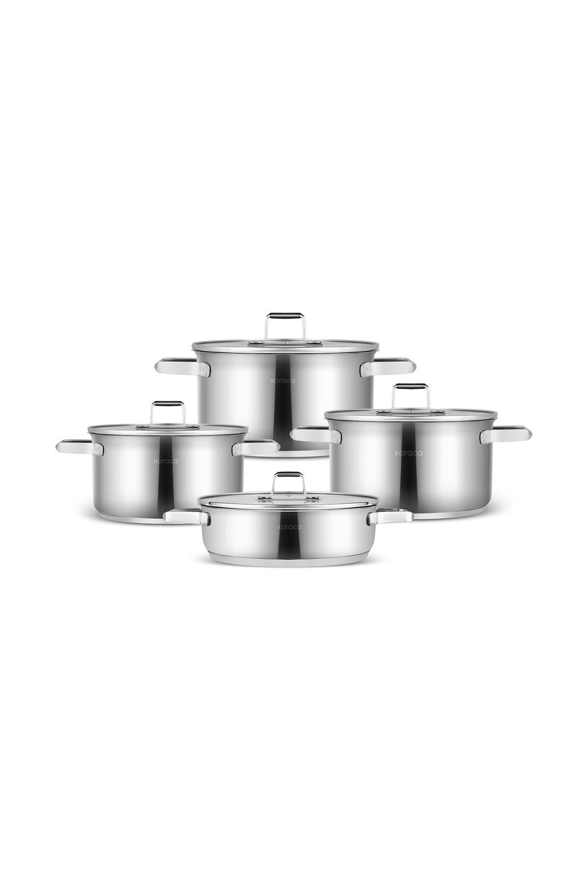 Valora 8 Piece Steel Cookware Set with Induction Base