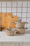 Biogranite Nare 6 Piece Midi Cookware Set Wood