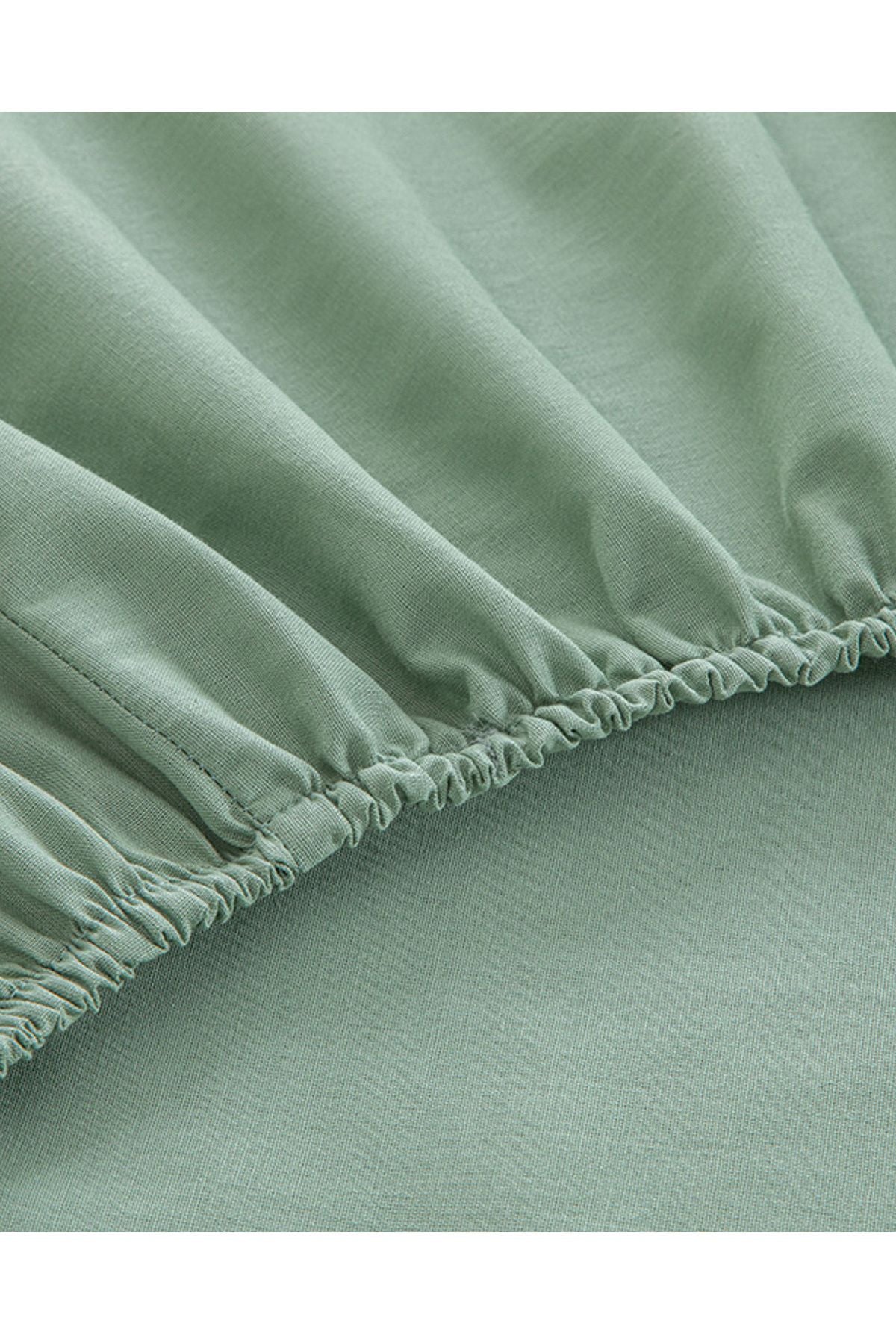 Plain Cotton Single Size Fitted Bed Sheet Cagla Green