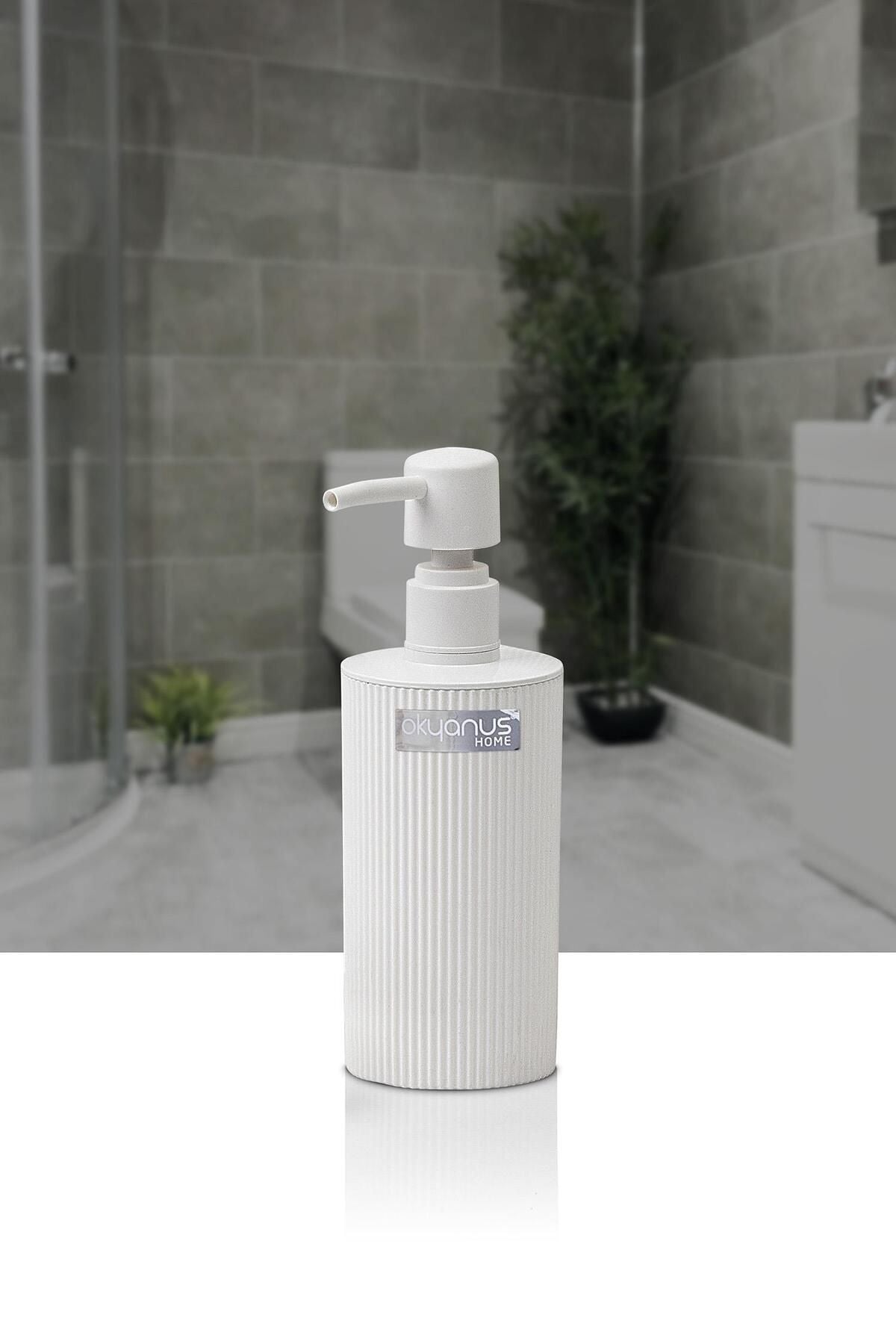 Mina White Round Liquid Soap Dispenser