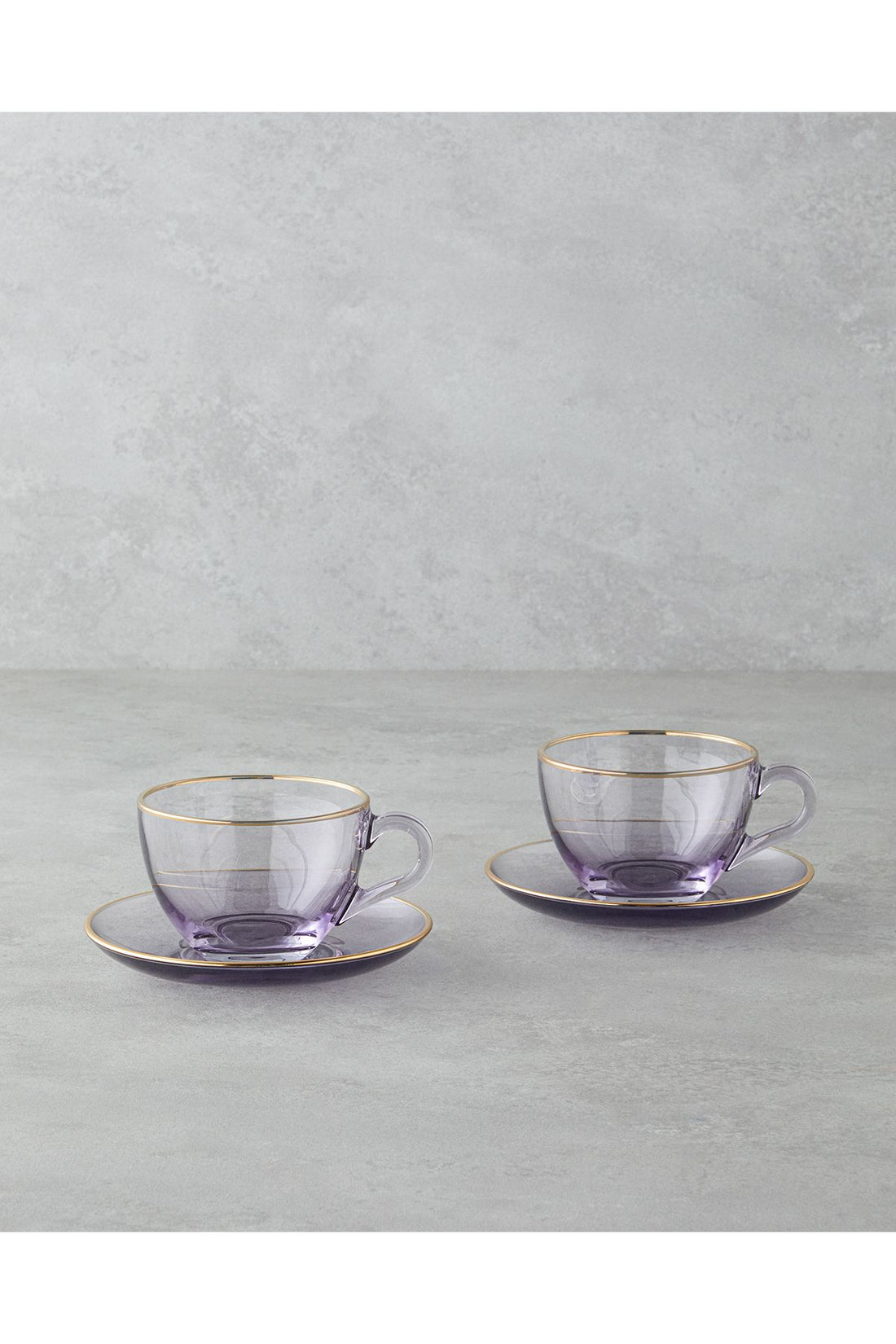 Blaze Glass 4 Pieces 2 Seater Cup Set 240 ml Purple