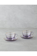 Blaze Glass 4 Pieces 2 Seater Cup Set 240 ml Purple