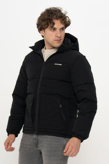 Men's Cappuccino Zipper Puffer Coat - Otto