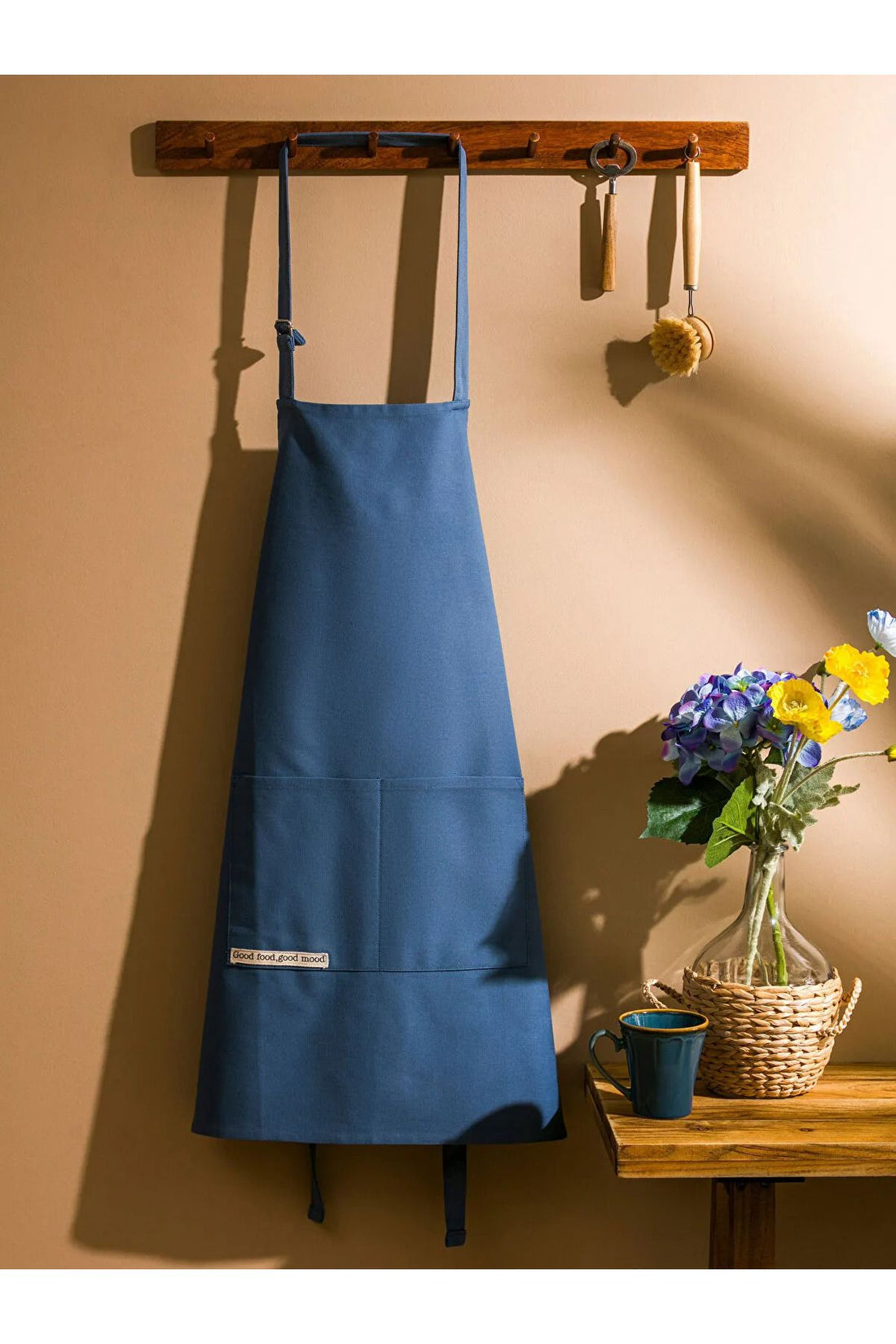 LCW HOME Blue Embroidered Cotton Kitchen Apron