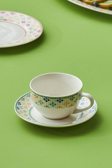 Block Tea Cup & Saucer 220 ml Blue