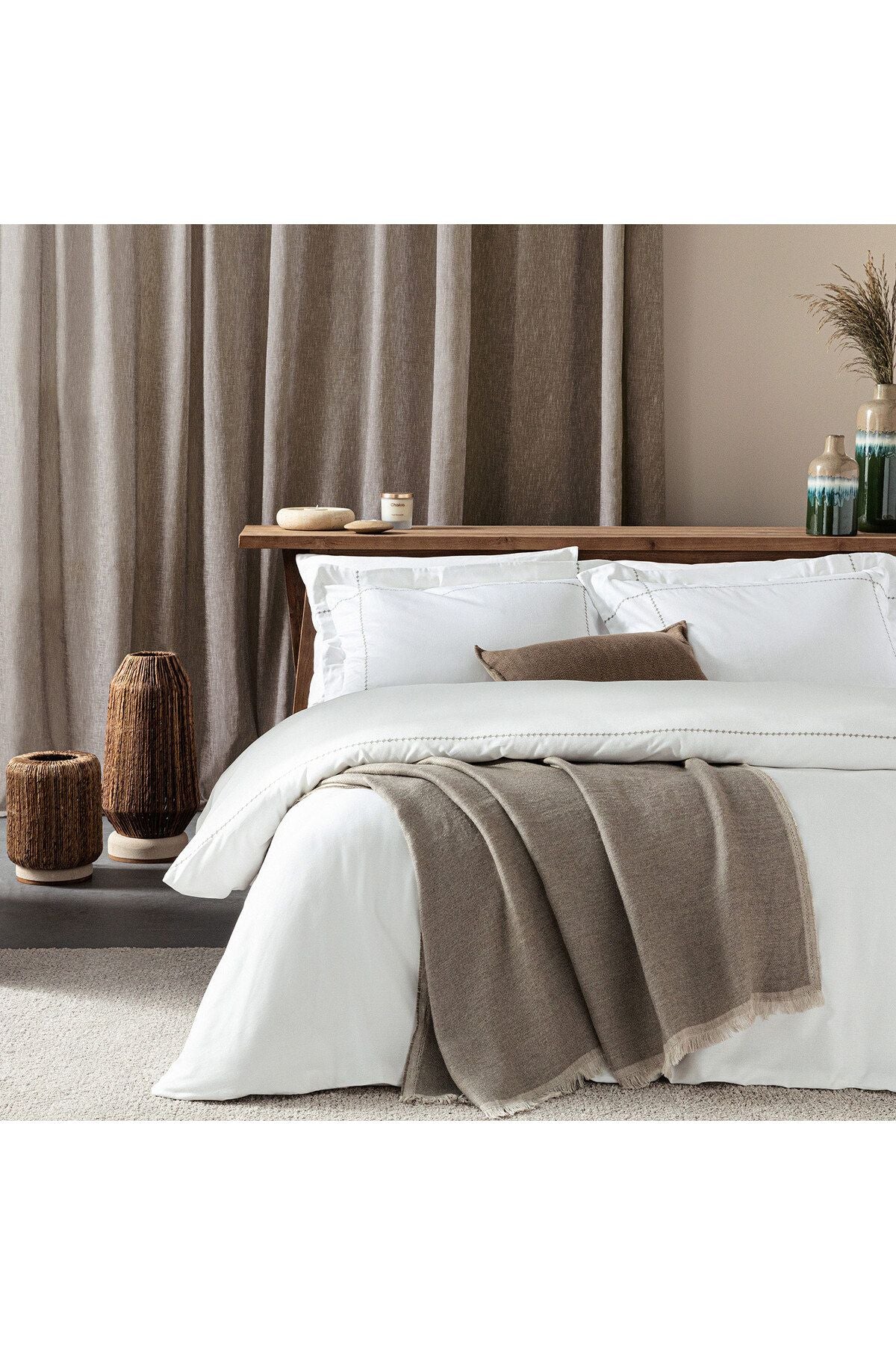 Sanıa Duvet Cover Set 200x220 Cm White