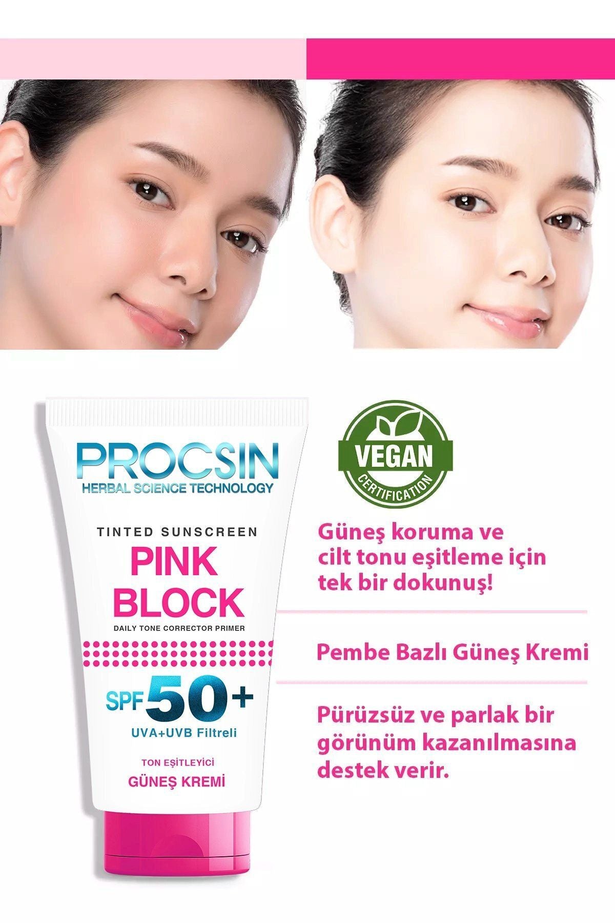 Pink Block Brightening And Tone Equalizer Spf50 Sunscreen 50 ml