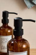 Lotion 2 Pcs White Kitchen Liquid Soap Dispenser Set 500ml+500ml With Bamboo Tray