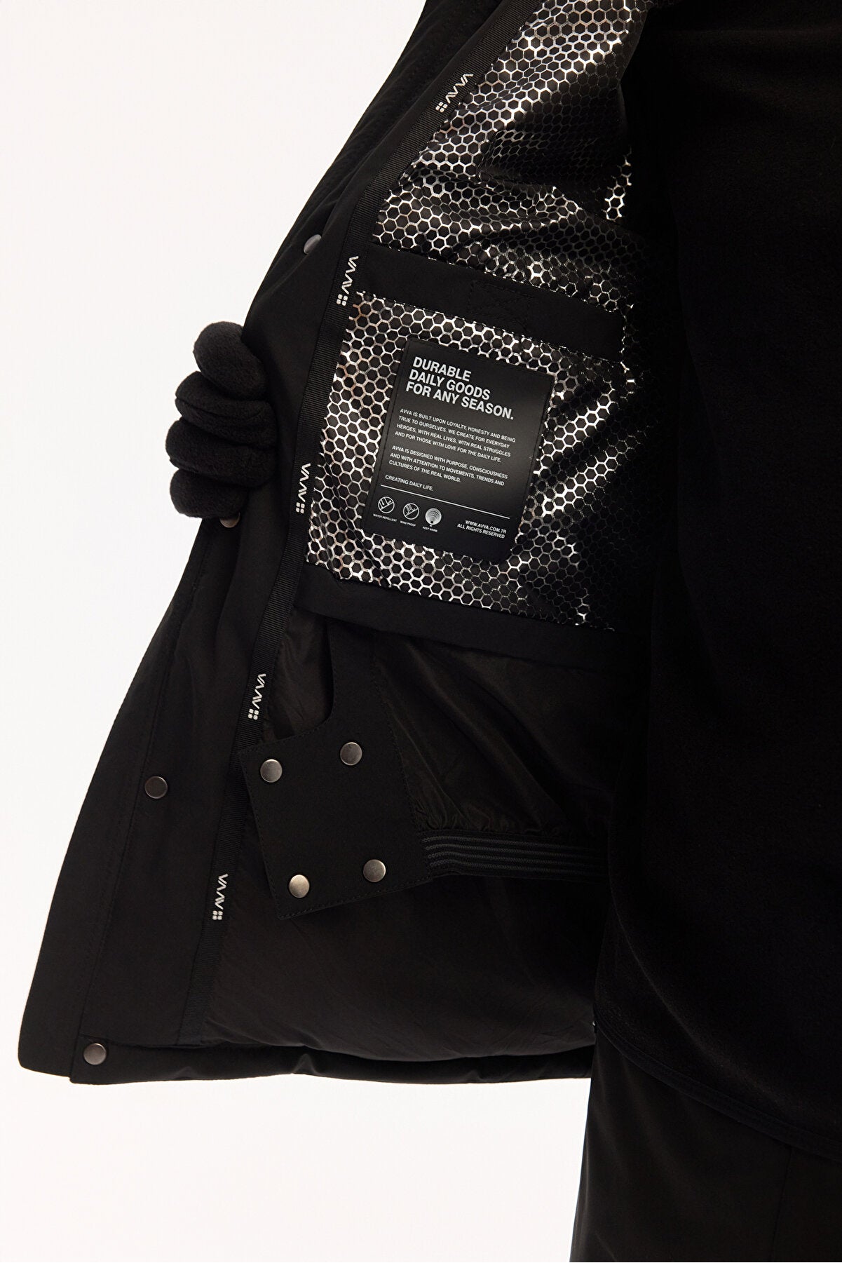 Men's Black Faux Off Hooded Coat A52Y6161