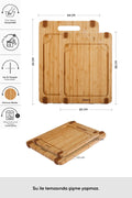 Roy Bamboo 2 Pack Pro Cutting Board 28/33 cm