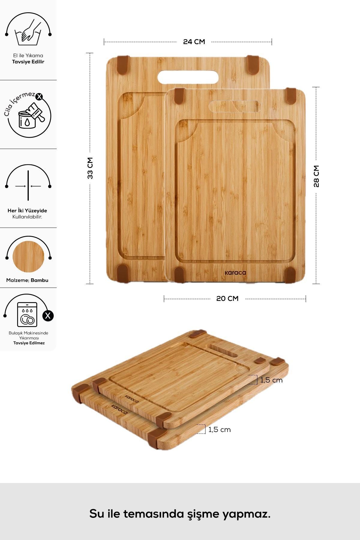 Roy Bamboo 2 Pack Pro Cutting Board 28/33 cm