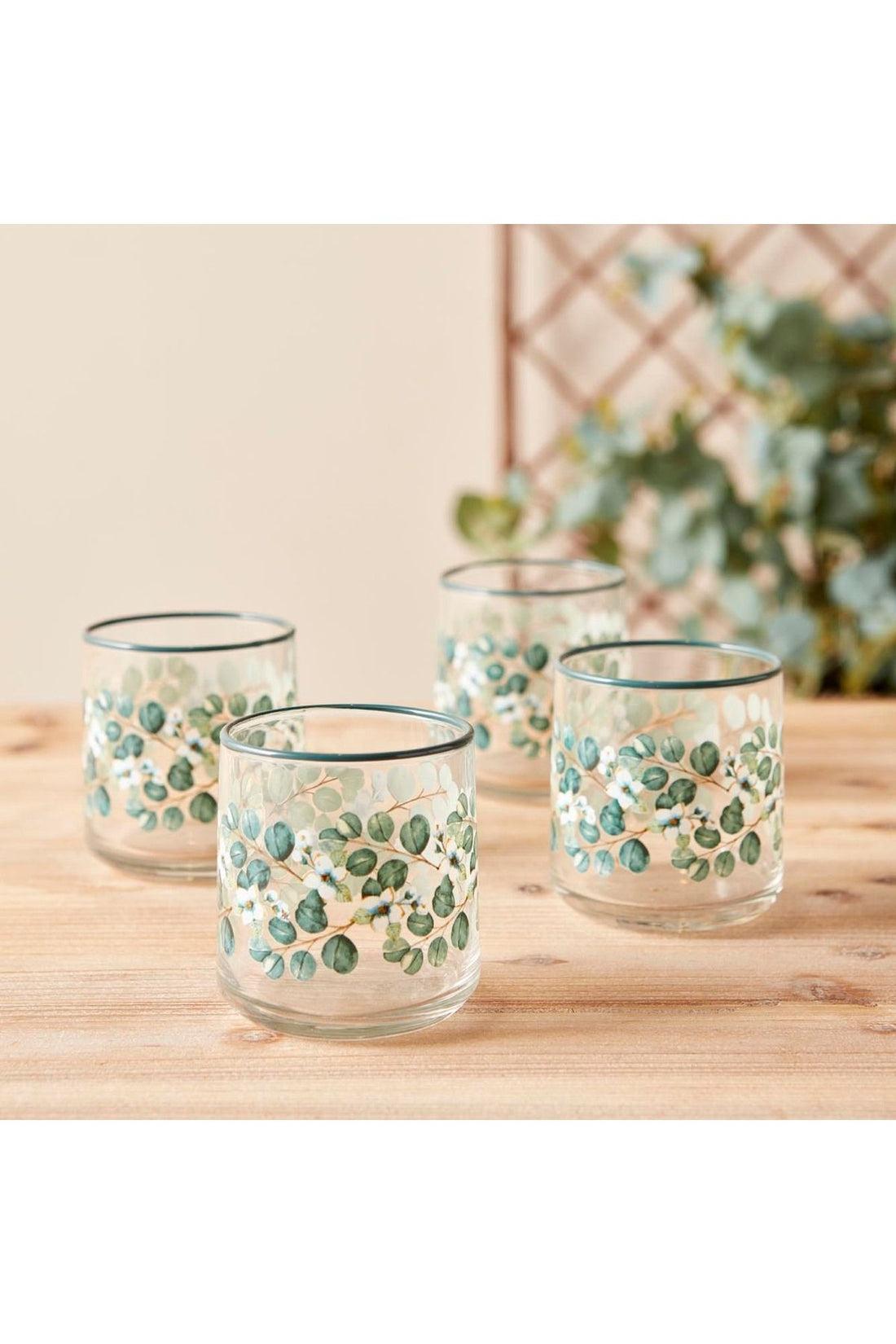 Ocaliptus Soft Drink Glass Set of 4 Green (280 ML)