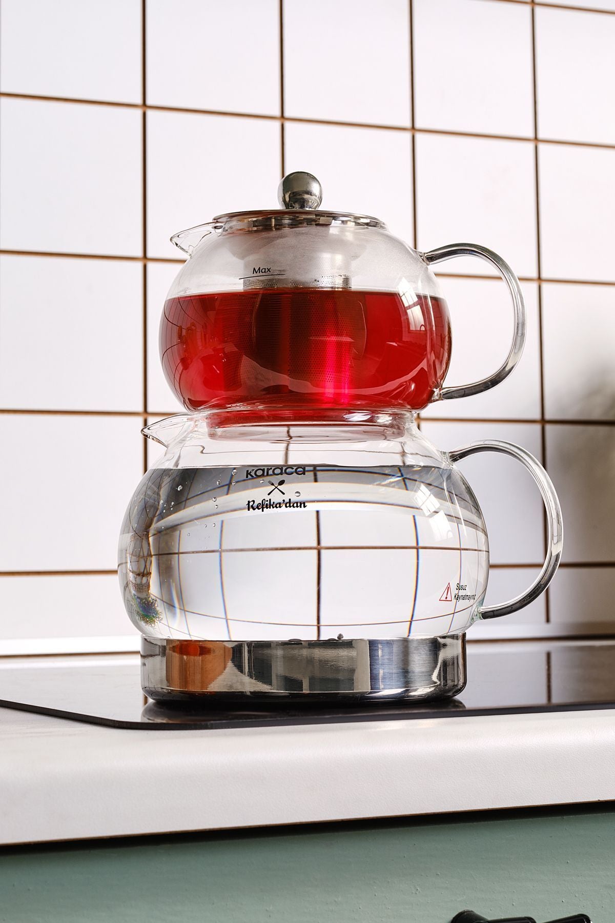 Mini Glass Teapot with Induction Base by X Refika